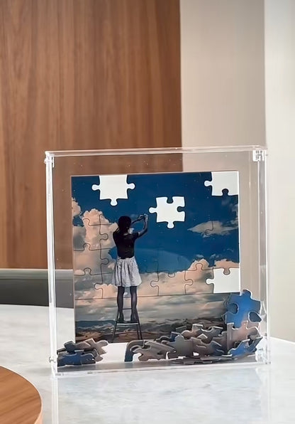 Quadro Acrílico Quebra Cabeça 25x25 - Greghi Desing