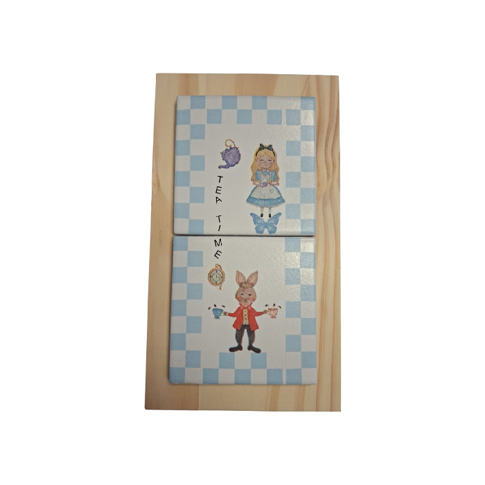 Quadro de Azulejos Alice " Tea Time"