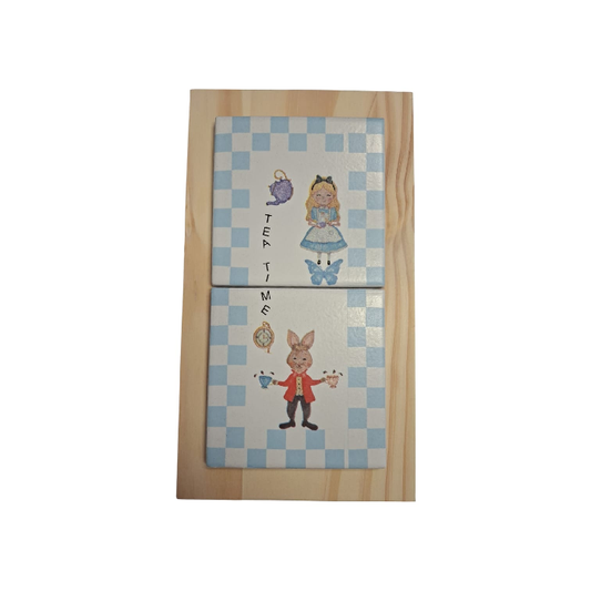 Quadro de Azulejos Alice " Tea Time"