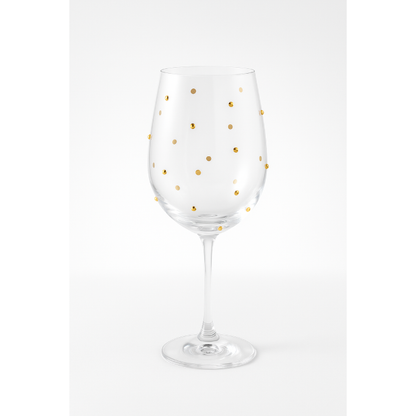 Taça de Vinho - Cristal com Detalhes Dourados