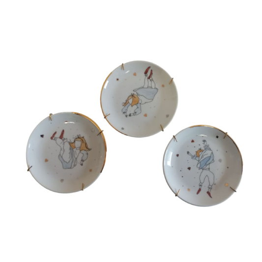 Trio de Pratos Decorativos - Mergulho Alice