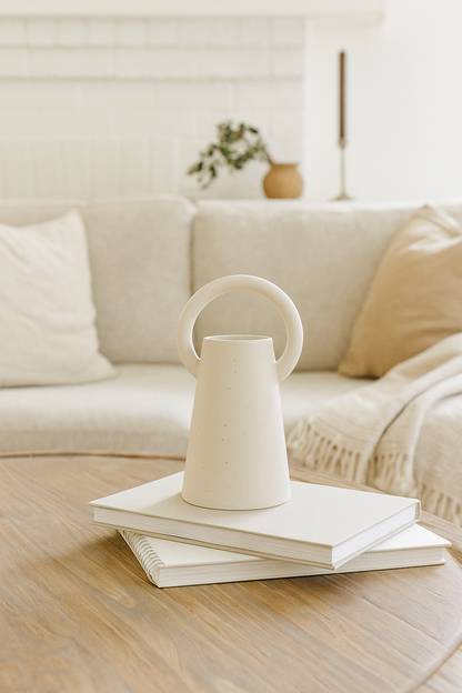 Vaso Decorativo de Cerâmica com Alça
