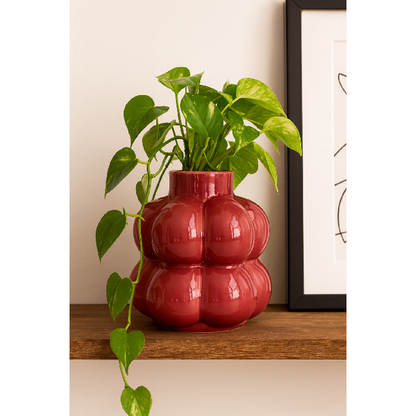 Vaso de Cerâmica Bordô