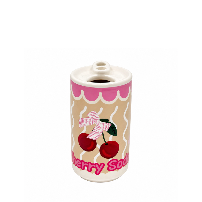 Vaso de Cerâmica Formato Lata - Cherry Soda
