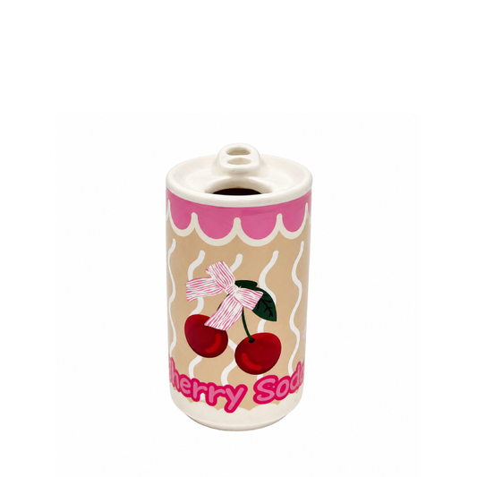 Vaso de Cerâmica Formato Lata - Cherry Soda