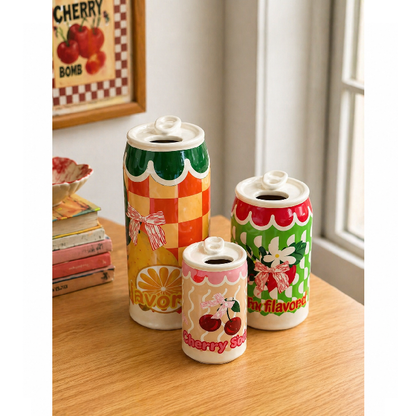 Vaso de Cerâmica Formato Lata - Strawberry Flavored Soda