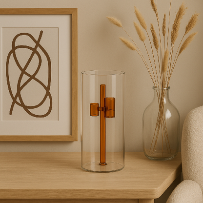 Vaso de Vidro Âmbar