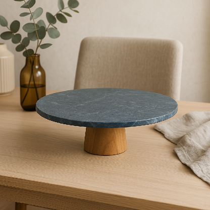 Boleira de Mármore e Madeira