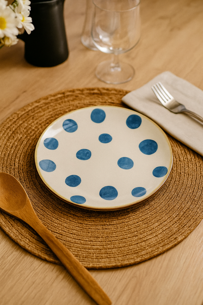 Prato Sobremesa Vintage Blue