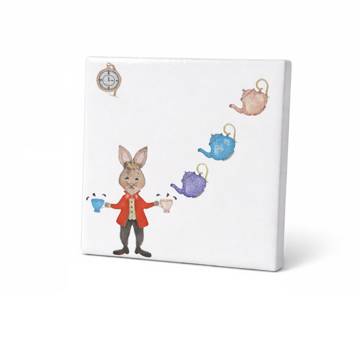 Mini Azulejo Decorativo – Chá Encantado do Coelho