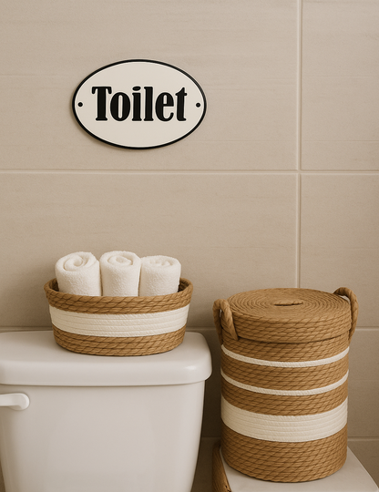 Placa Decorativa Esmaltada Toilet