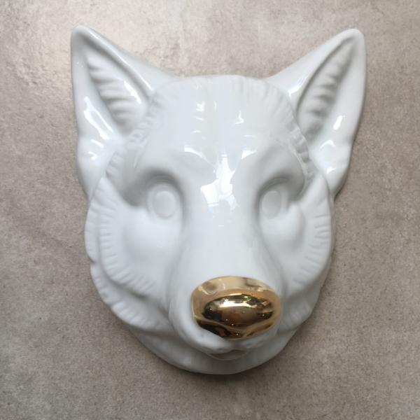 Máscara Raposa em Porcelana Focinho Ouro
