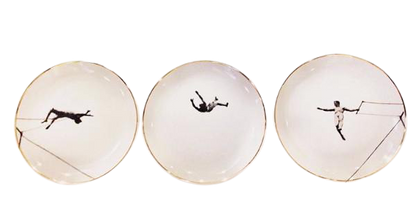 Trio de Pratos Decorativos Trapézio - Greghi Design