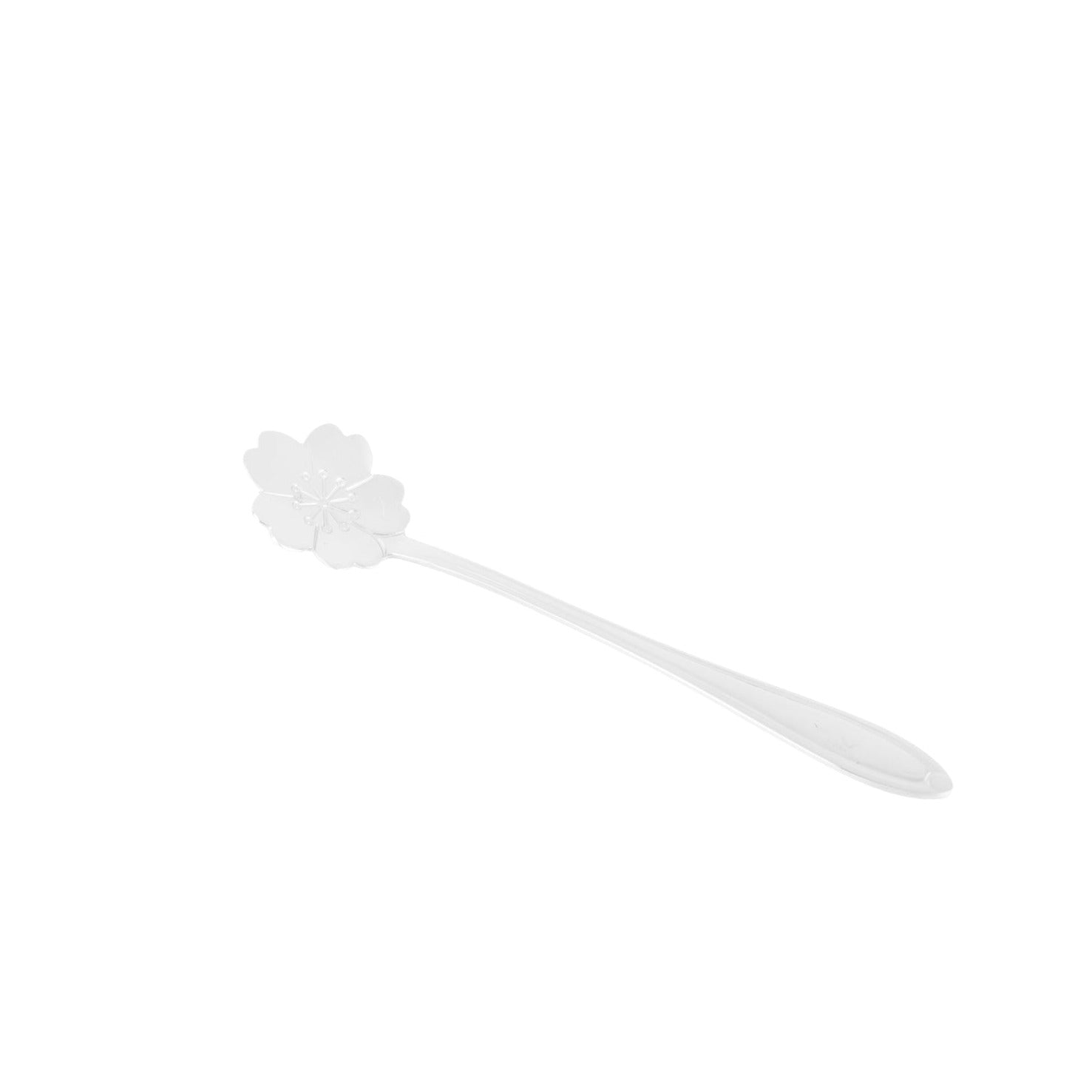 Colher em Aço Inox Flor Prateada - casaquetem