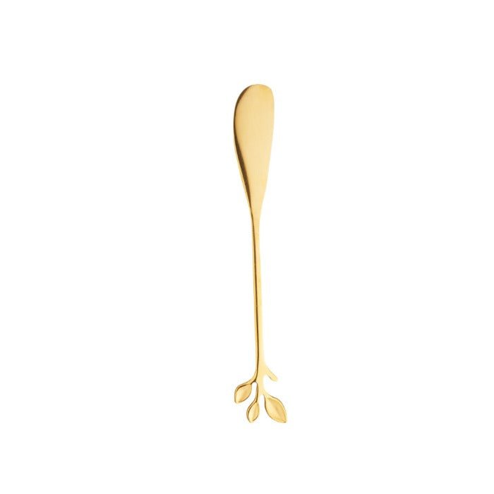Espatula em Aço Inox Leaves Dourado - casaquetem
