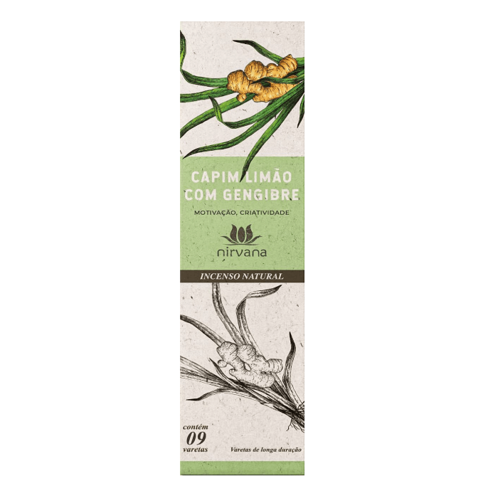 Incenso Natural Capim Limão com Gengibre - casaquetem