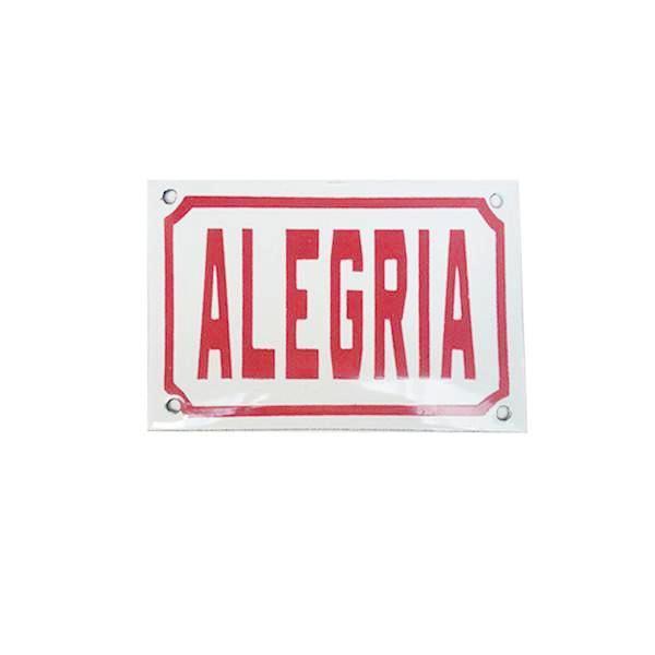 Placa Decorativa Esmaltada Alegria - casaquetem