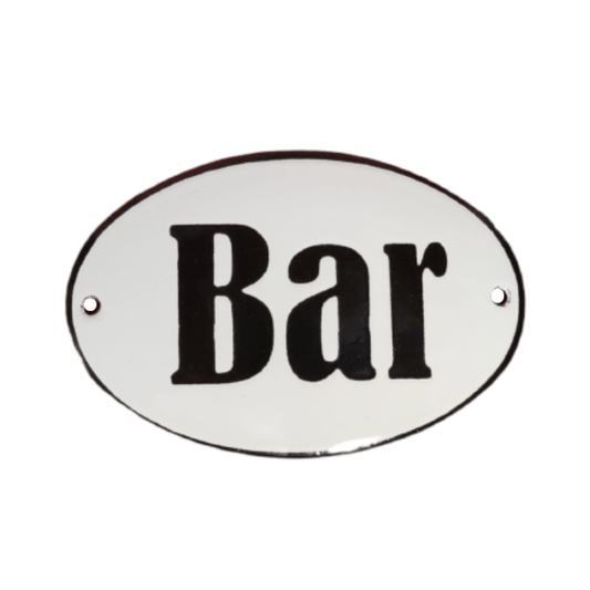 Placa Decorativa Esmaltada Bar - casaquetem