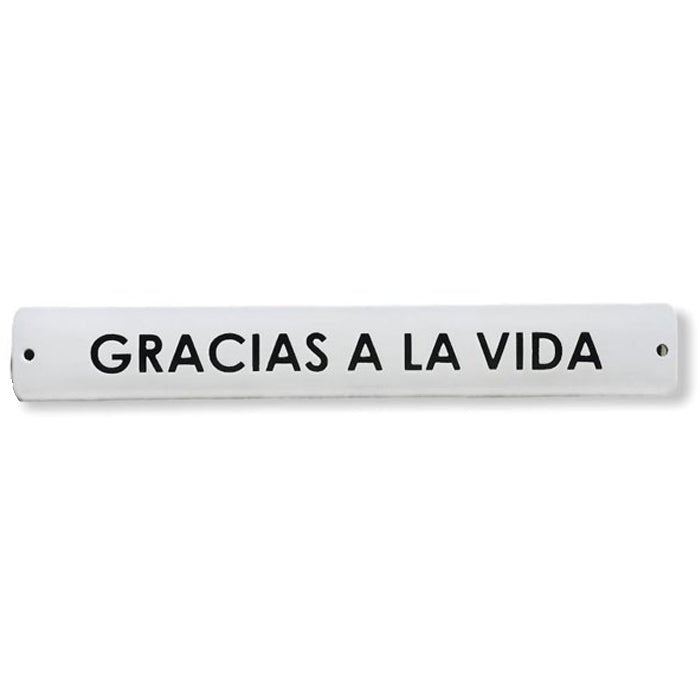 Placa Decorativa Esmaltada Gracias a La Vida - casaquetem