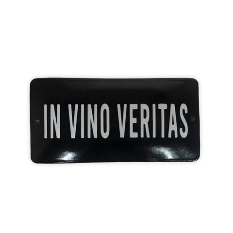 Placa Decorativa Esmaltada In Vino Veritas - casaquetem