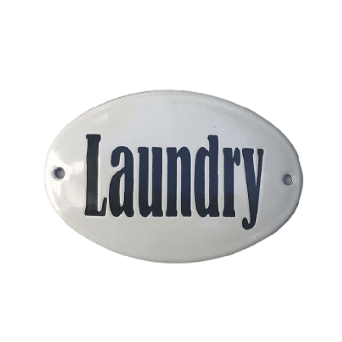 Placa Decorativa Esmaltada Laundry - casaquetem