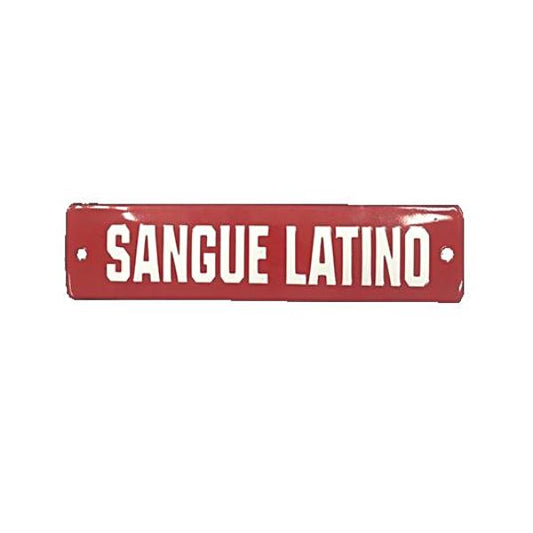 Placa Decorativa Esmaltada Sangue Latino - casaquetem