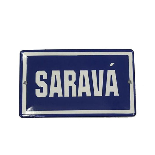 Placa Decorativa Esmaltada Saravá - casaquetem