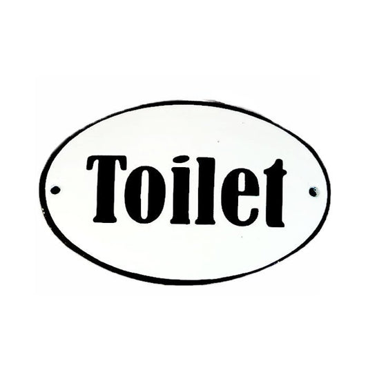 Placa Decorativa Esmaltada Toilet - casaquetem