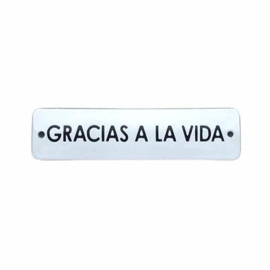Placa Esmaltada Decorativa Gracias a La Vida - casaquetem