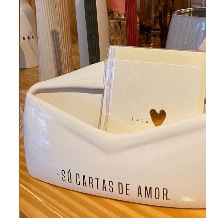 Porta Cartas de Porcelana - Só Cartas de Amor - casaquetem