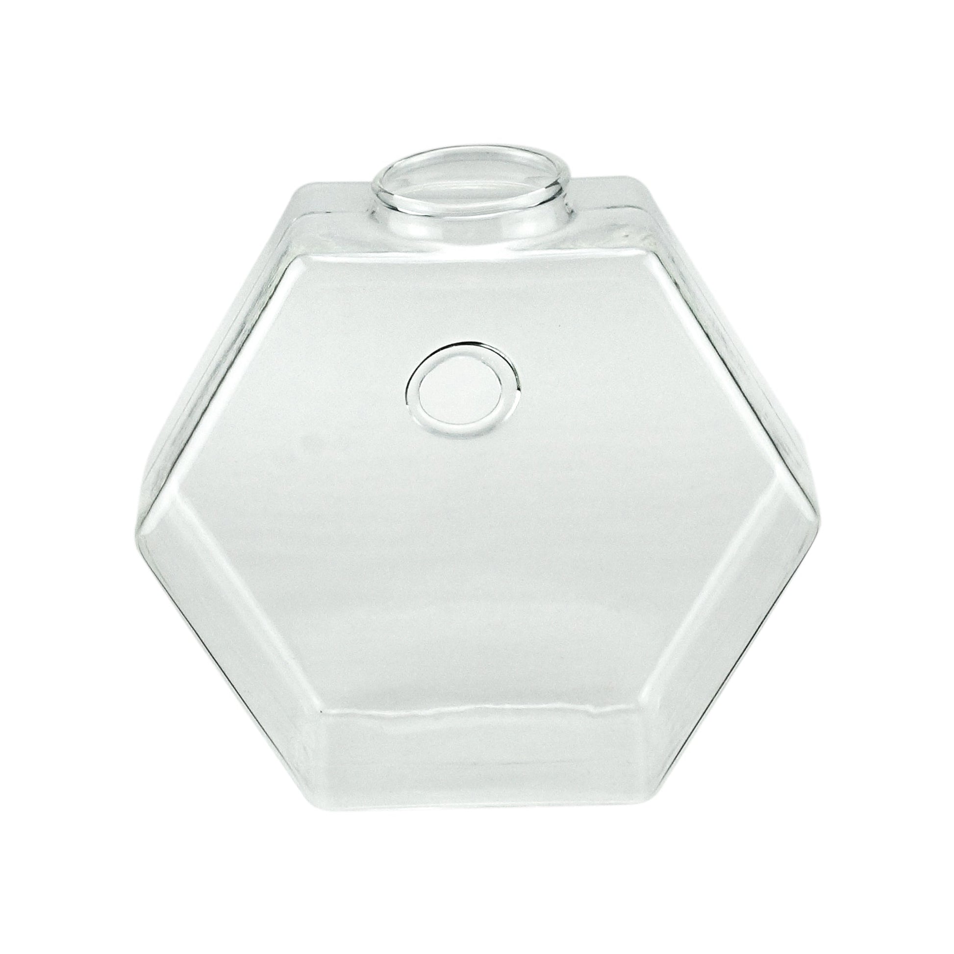 Vaso de Parede Hexágono em Vidro - casaquetem